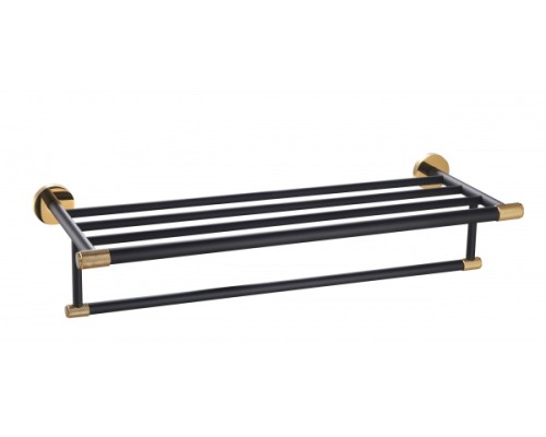 Полотенцедержатель с полкой Wonzon&Woghand, Черный/Золото