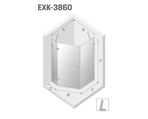 Душевое ограждение NEW TRENDY AVEXA GOLD BRUSHED L 100x80x200 золото