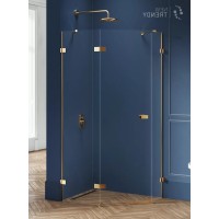 Душевое ограждение NEW TRENDY AVEXA GOLD BRUSHED L 100x80x200 золото