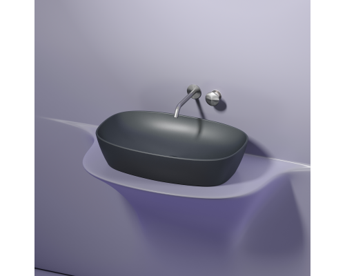 Чаша накладная овальная Ceramica Nova Element 60x38 Темный Антрацит Матовый