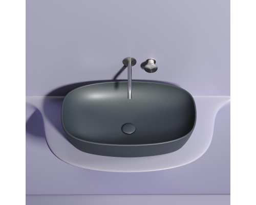 Чаша накладная овальная Ceramica Nova Element 60x38 Темный Антрацит Матовый