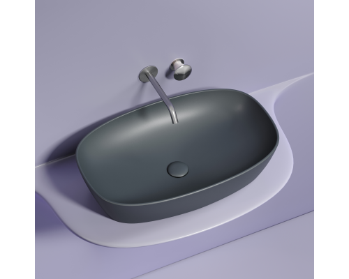 Чаша накладная овальная Ceramica Nova Element 60x38 Темный Антрацит Матовый