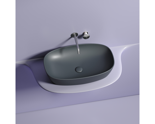 Чаша накладная овальная Ceramica Nova Element 60x38 Темный Антрацит Матовый