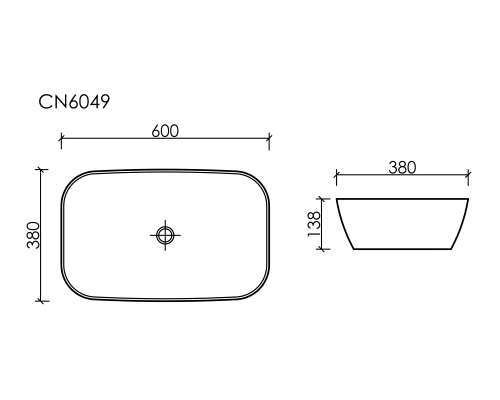 Чаша накладная овальная Ceramica Nova Element 60x38 Темный Антрацит Матовый