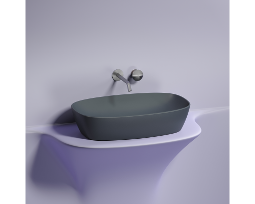 Чаша накладная овальная Ceramica Nova Element 60x38 Темный Антрацит Матовый