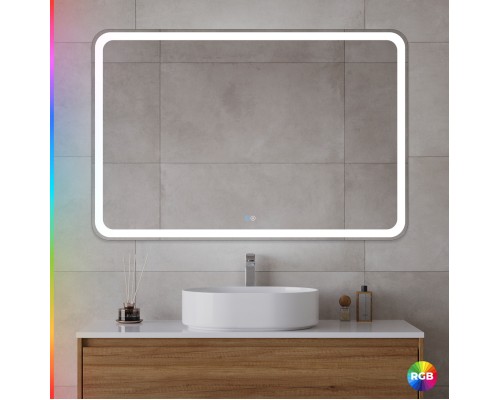 Зеркало Cezares Multicolore 120 CZR-SPC-MC-1200-800-RGB-TCH с подсветкой с сенсорным выключателем и функцией памяти