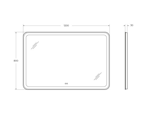Зеркало Cezares Multicolore 120 CZR-SPC-MC-1200-800-RGB-TCH с подсветкой с сенсорным выключателем и функцией памяти