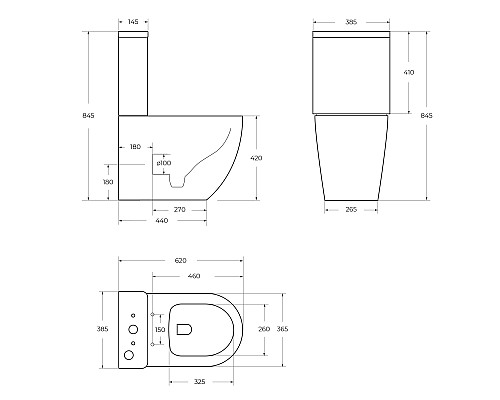 Унитаз компакт BelBagno Amanda BB051CPR без бачка и сиденья Унитаз компакт BelBagno Amanda BB051CPR без бачка и сиденья