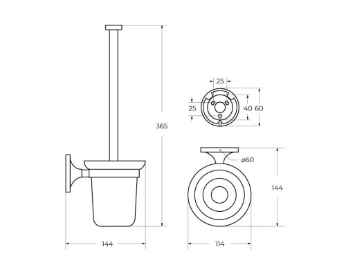 Держатель щетка для унитаза подвесной ART&MAX AM-E-4281-Do