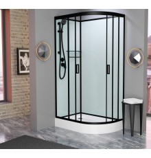 Душевая кабина Frank F412L Black без крыши Размер:120x80x215 см