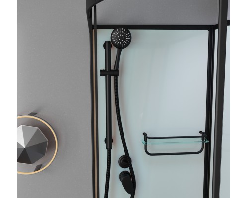 Душевая кабина Frank F418L Black без крыши Размер:100x80x215 см