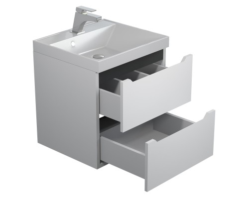 Тумба с раковиной Uperwood Tanos 50 см, белая/графит