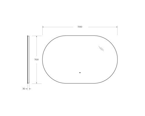 Зеркало Cezares Vague 110 CZR-SPC-VAGUE-1100-700-MOV с подсветкой с сенсорным выключателем и датчиком движения