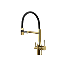 Смеситель для кухни SANCOS Garda SC4009BG с подключением фильтра для воды, браш золото
