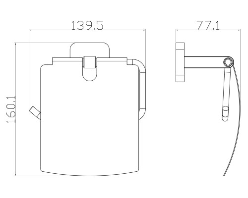 Держатель для туалетной бумаги с крышкой Wonzon&Woghand, Хром