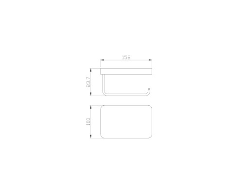 Держатель для туалетной бумаги с полкой Wonzon&Woghand, Хром