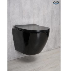 Безободковый подвесной унитаз Gid Tr2198-18 62204y с прочной крышкой-микролифт