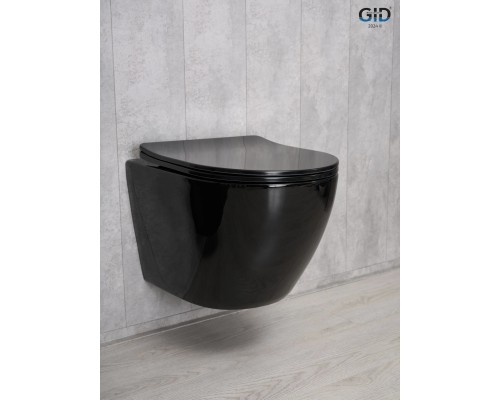 Безободковый подвесной унитаз Gid Tr2198-18 62204y с прочной крышкой-микролифт