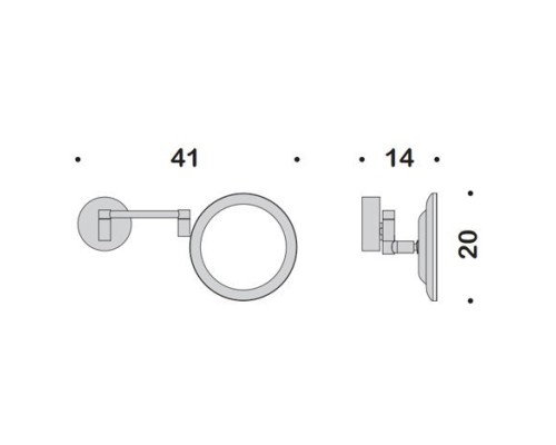 Зеркало косметическое Colombo Complementi увеличение х3 цвет хром