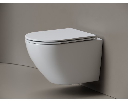 Унитаз подвесной Ceramicanova Вихрь (Whirl) торнадо 3.0 сиденье микролифт белый