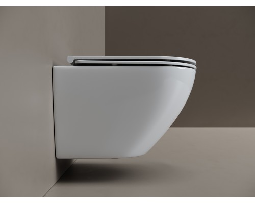 Унитаз подвесной Ceramicanova Вихрь (Whirl) торнадо 3.0 сиденье микролифт белый