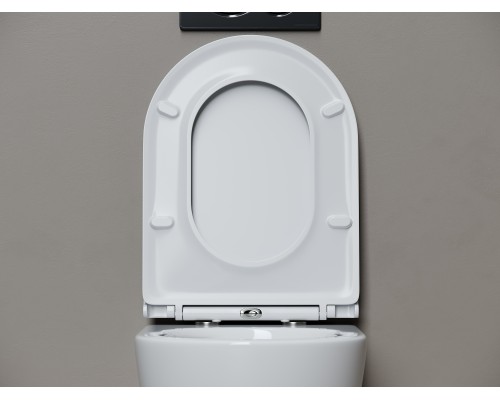 Унитаз подвесной Ceramicanova Вихрь (Whirl) торнадо 3.0 сиденье микролифт белый