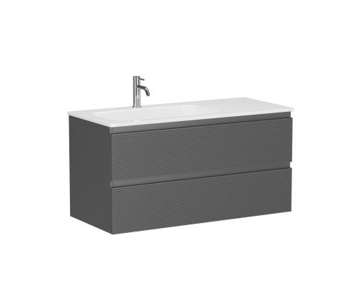 Тумба подвесная SANCOS Folk левая 995х445х500, c двумя ящиками, Grey soft FL100LGS