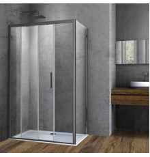 Душевой уголок Vincea Soft, 1100x900, вороненая сталь, стекло прозрачное
