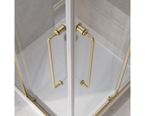 Душевой уголок Cezares Relax-304 120x90 RELAX-304-AH-2-120/90-C-BORO профиль Брашированное золото стекло прозрачное
