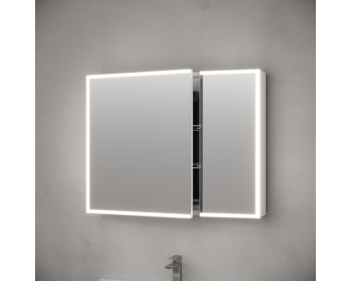 Зеркальный шкаф для ванной Sancos Evoke 900x700х136 мм с LED подсветкой, SC8090