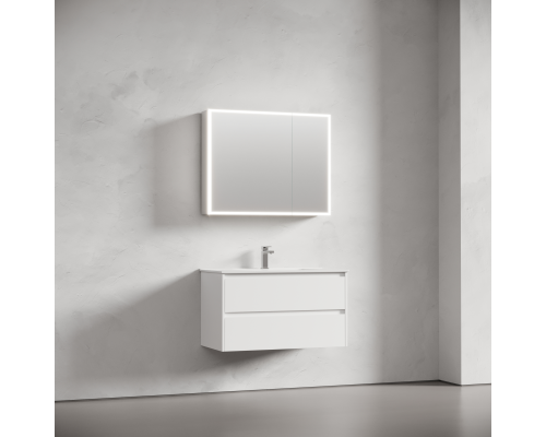 Зеркальный шкаф для ванной Sancos Evoke 900x700х136 мм с LED подсветкой, SC8090