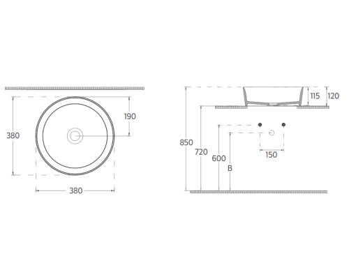 Раковина накладная ISVEA Peak 10PE65038SV круглая 38 см без белый 10PE65038SV