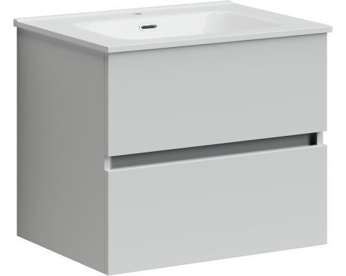 Тумба под раковину SANCOS Urban 590х450х550, c двумя ящиками, белый глянец