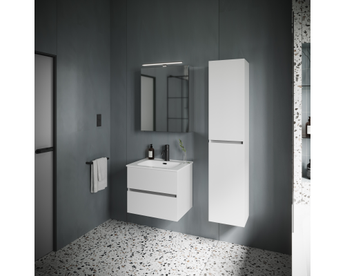 Тумба под раковину SANCOS Urban 590х450х550, c двумя ящиками, белый глянец