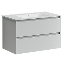 Тумба под раковину SANCOS Cento 790х450х500, c двумя ящиками, белый глянец