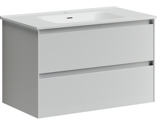 Тумба под раковину SANCOS Cento 790х450х500, c двумя ящиками, белый глянец