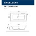 Ванна гидромассажная EXCELLENT Pryzmat Slim 160x75 NANO золото