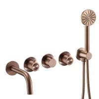 Смеситель термостатический для ванны встраиваемый Benesque Lumiere 11011406 бронза брашированная