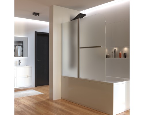 Душевая шторка на ванну Taliente 120x140, распашная, мат.стекло, хром, левое исполнение