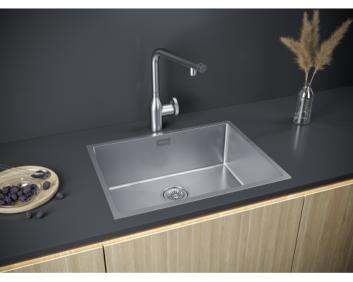 Мойка для кухни Paulmark NEXT-580 PM215844-BS брашированная сталь 580х440