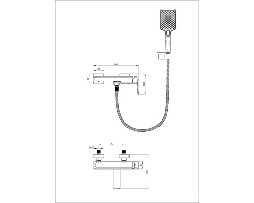 Смеситель для ванны с душем Wonzon&Woghand DIAMOND, Брашированный никель WW-88639011-BN