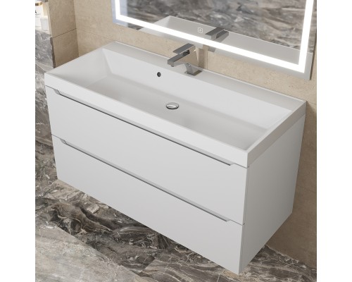 Тумба под раковину 100 см, Uperwood Tanos, белая матовая