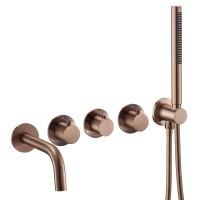 Смеситель термостатический для ванны встраиваемый Benesque Lumiere 11011706 бронза брашированная