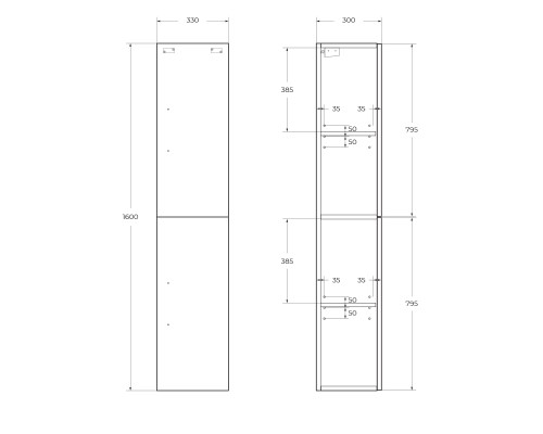 Шкаф подвесной BelBagno AURORA-1600-2A-SC-BL-P-L