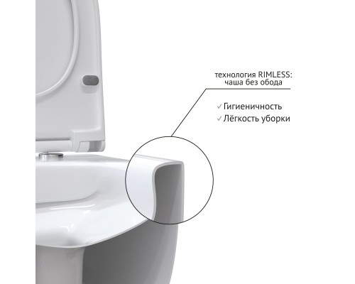 Унитаз подвесной BERGES FLOE сиденье дюропласт микролифт