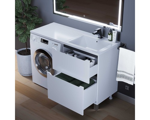 Тумба под стиральную машину напольная Uperwood Tanos 58х47,5х76,5 см, графит, 2 ящика