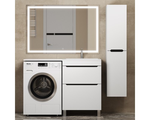 Тумба под стиральную машину напольная Uperwood Tanos 58х47,5х76,5 см, графит, 2 ящика