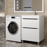 Тумба под стиральную машину напольная Uperwood Tanos 58х47,5х76,5 см, графит, 2 ящика