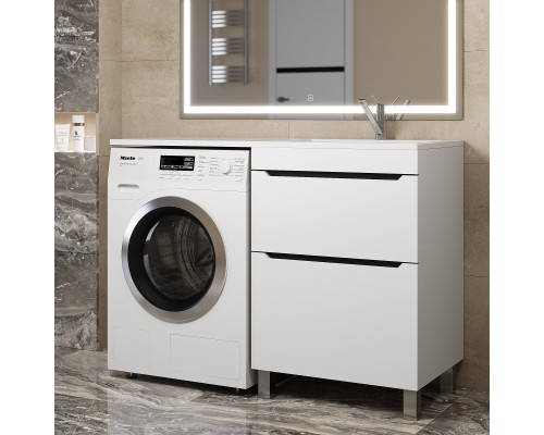 Тумба под стиральную машину напольная Uperwood Tanos 58х47,5х76,5 см, графит, 2 ящика