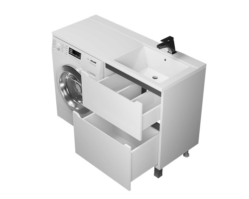 Тумба под стиральную машину напольная Uperwood Tanos 58х47,5х76,5 см, графит, 2 ящика